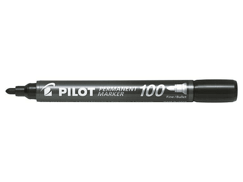 Pilot Rotulador Permanente 100 - Punta Fina de Bala 4,5mm - Trazo 1mm - Color Negro