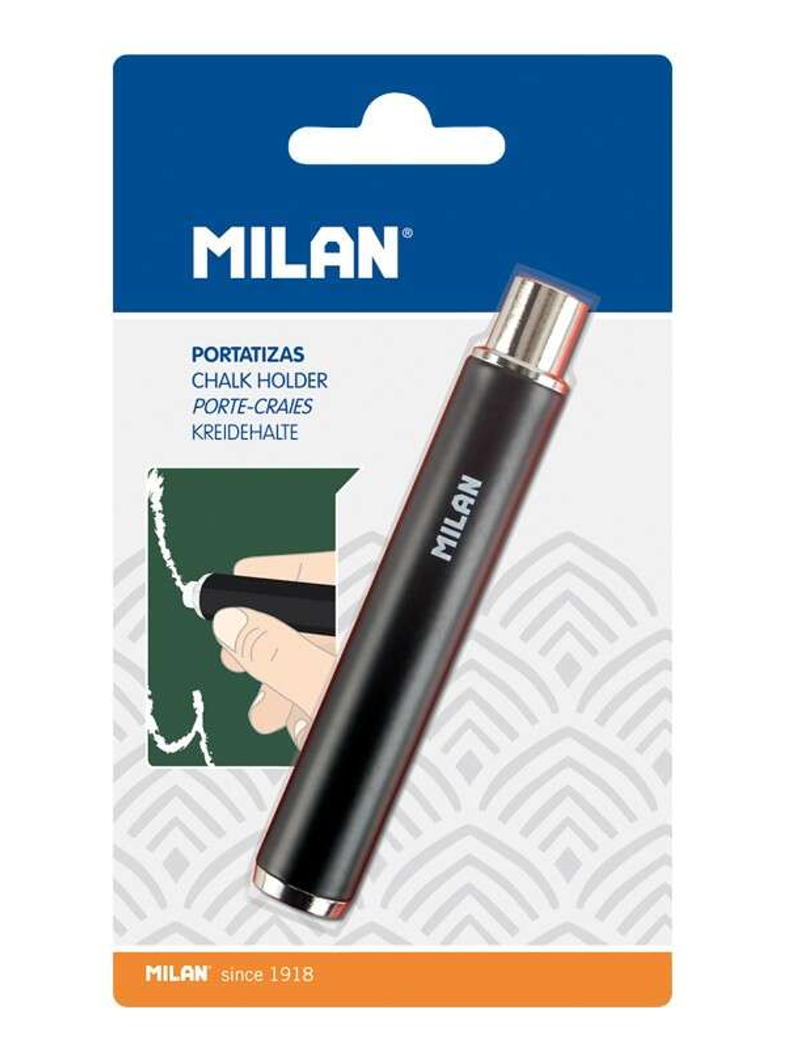 Milan Portatizas Mecanico para Tizas Redondas - 10 cm x 1,6 cm - Color Negro 1