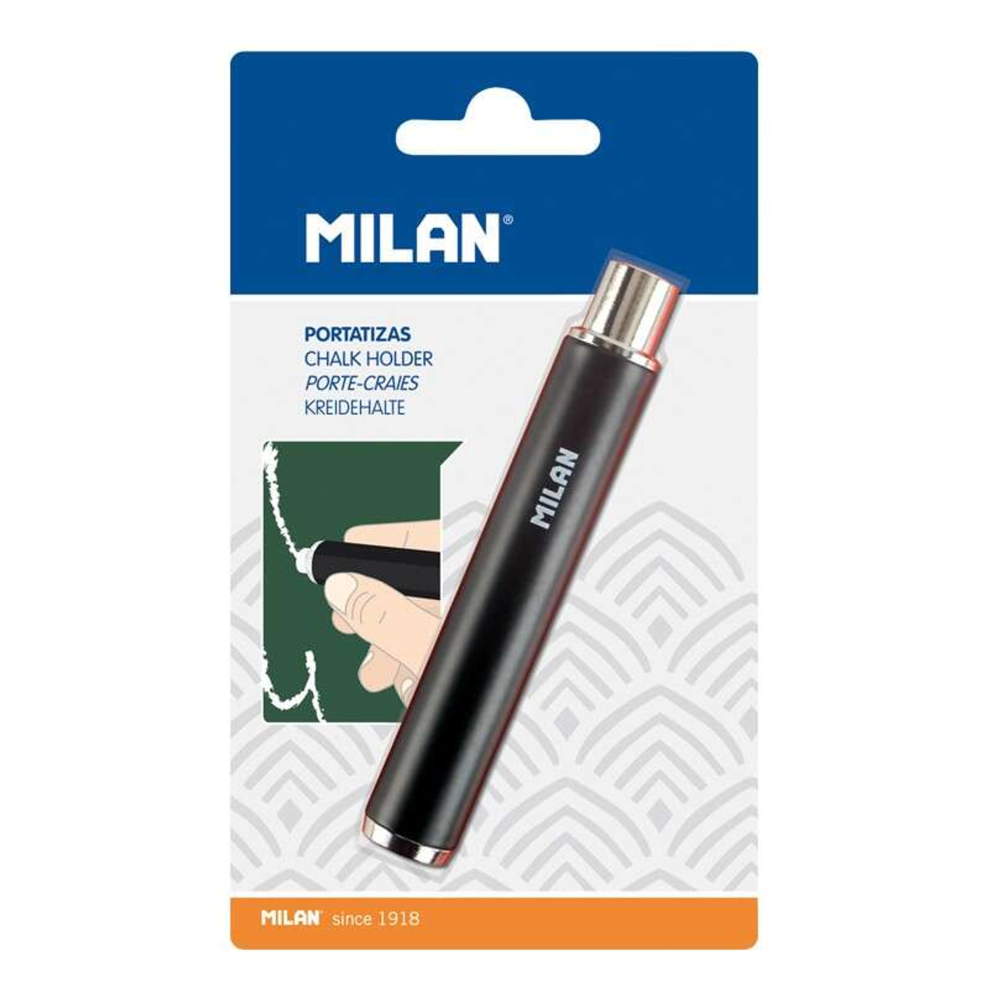 Milan Portatizas Mecanico para Tizas Redondas - 10 cm x 1,6 cm - Color Negro 1