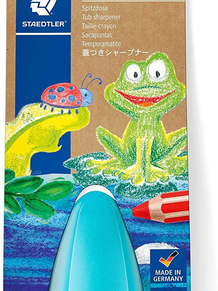 Staedtler Noris Junior 516 Sacapuntas de Plastico con Deposito - Forma Conica para Manos Pequeñas - Para Lapices Gruesos 1