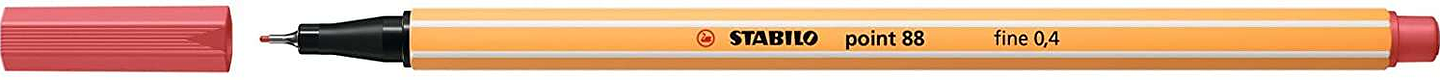Stabilo Point 88 Rotulador de Punta Fina de Fibra - Trazo de 0.4 mm - Tinta con Base de Agua - Color Rojo Oxido 1
