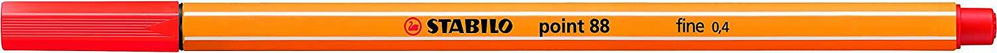 Stabilo Point 88 Rotulador de Punta Fina de Fibra - Trazo de 0.4 mm - Tinta con Base de Agua - Color Carmin 1