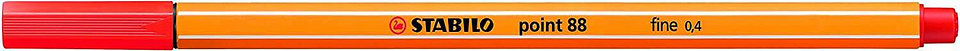 Stabilo Point 88 Rotulador de Punta Fina de Fibra - Trazo de 0.4 mm - Tinta con Base de Agua - Color Carmin 1