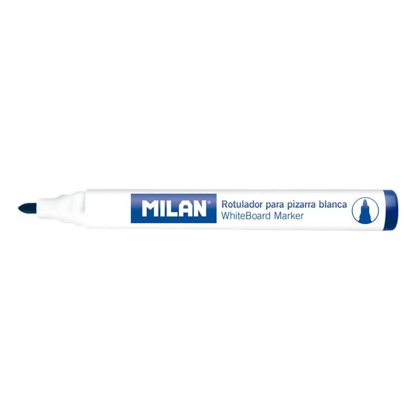 Milan Rotuladores para Pizarra Blanca con Punta Redonda - Punta 4.7 mm - Tinta a Base de Alcohol - Borrable en Seco - Color Azul 1