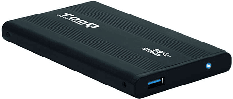 Tooq Carcasa Externa HDD/SDD 2.5" hasta 9,5mm SATA USB 3.0 - Color Negro