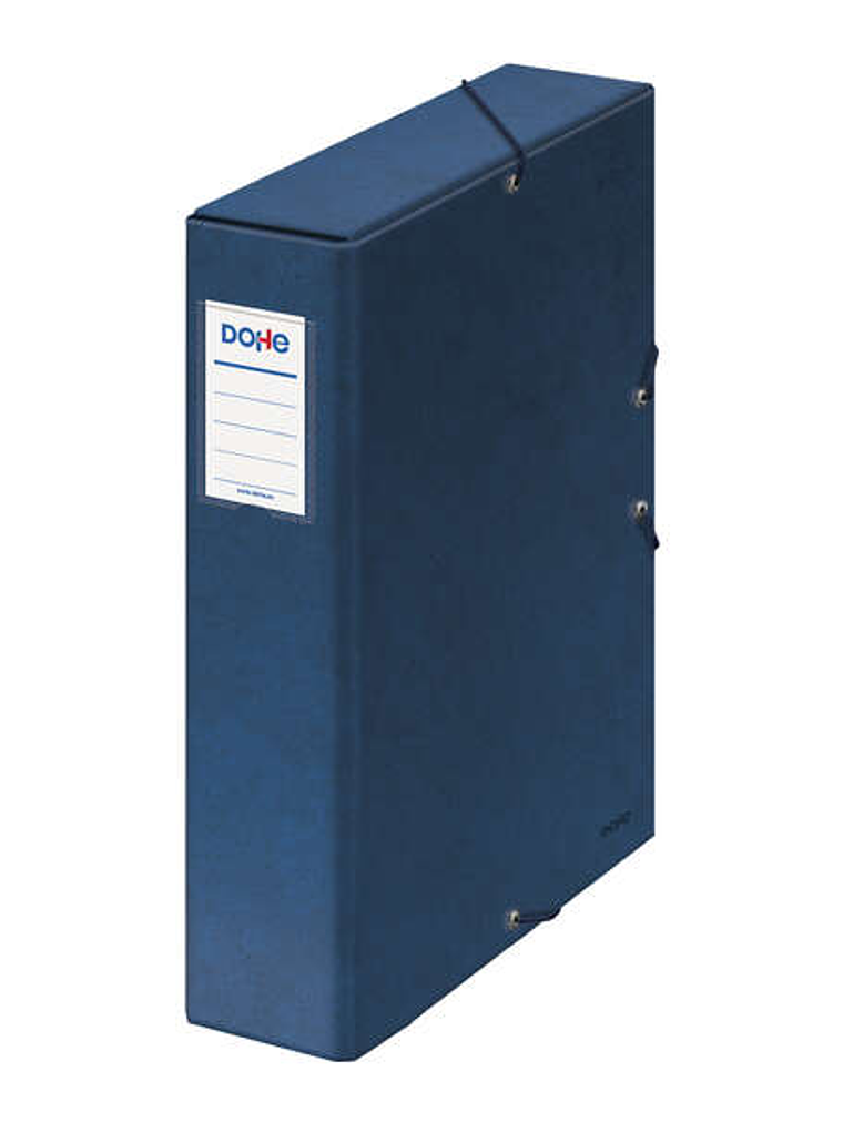Dohe Caja para Proyectos Lomo 7cm - Carton Forrado con Papel Impreso y Plastificado - Cierre con Gomas - Color Azul 1