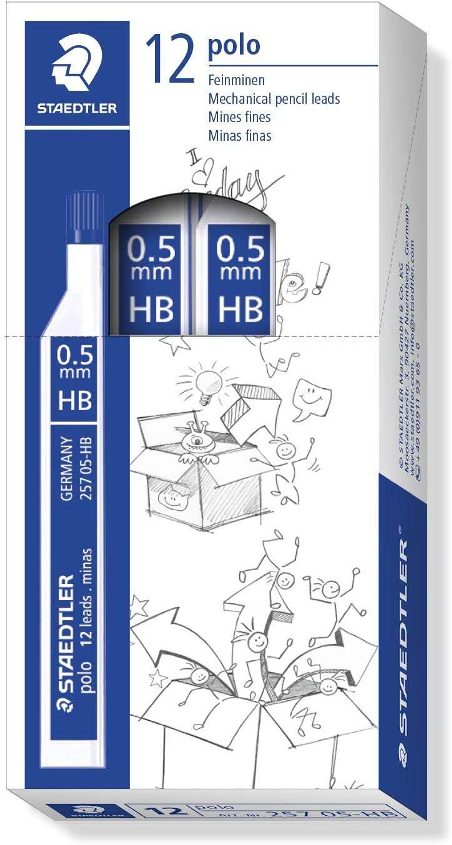 Staedtler Polo 257 Tubo con Minas de Grafito - Graduacion HB - Trazo 0.5mm 1