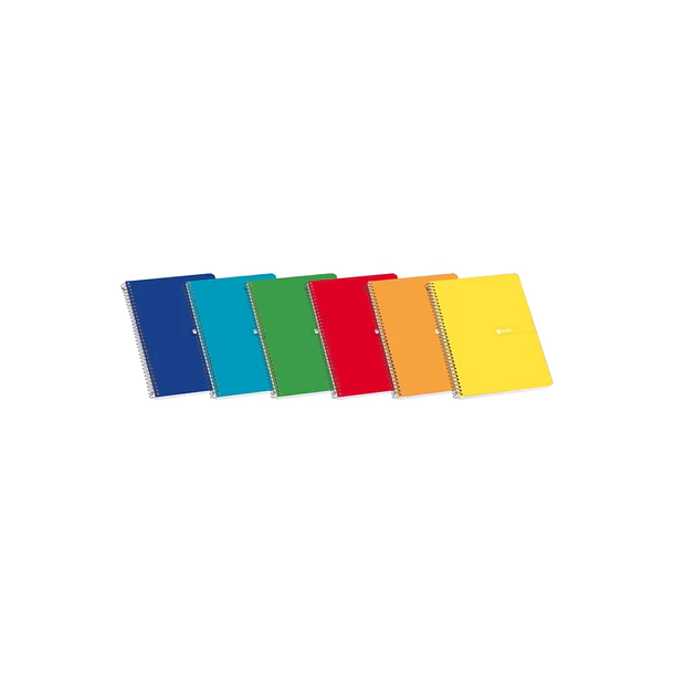 Enri Cuaderno Espiral Tapa Blanda 4º 3x3 - 80 Hojas - Margen - Colores Surtidos