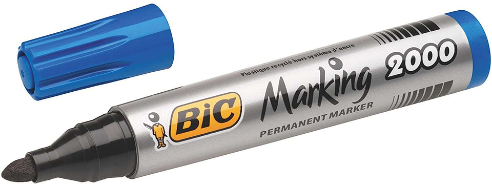 Bic Marking 2000 Ecolutions Rotulador Permanente - Tinta con Base de Alcohol - Ecologico - Secado Rapido - Color Azul 1