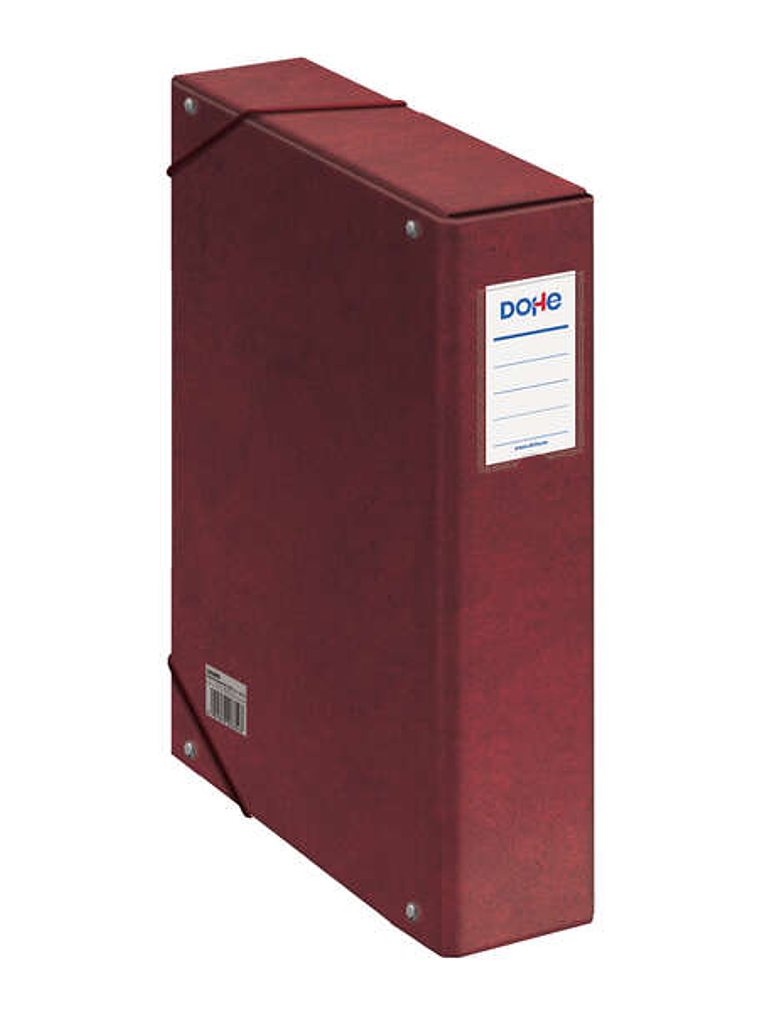 Dohe Caja para Proyectos Lomo 7cm - Carton Forrado con Papel Impreso y Plastificado - Cierre con Gomas - Color Rojo 1
