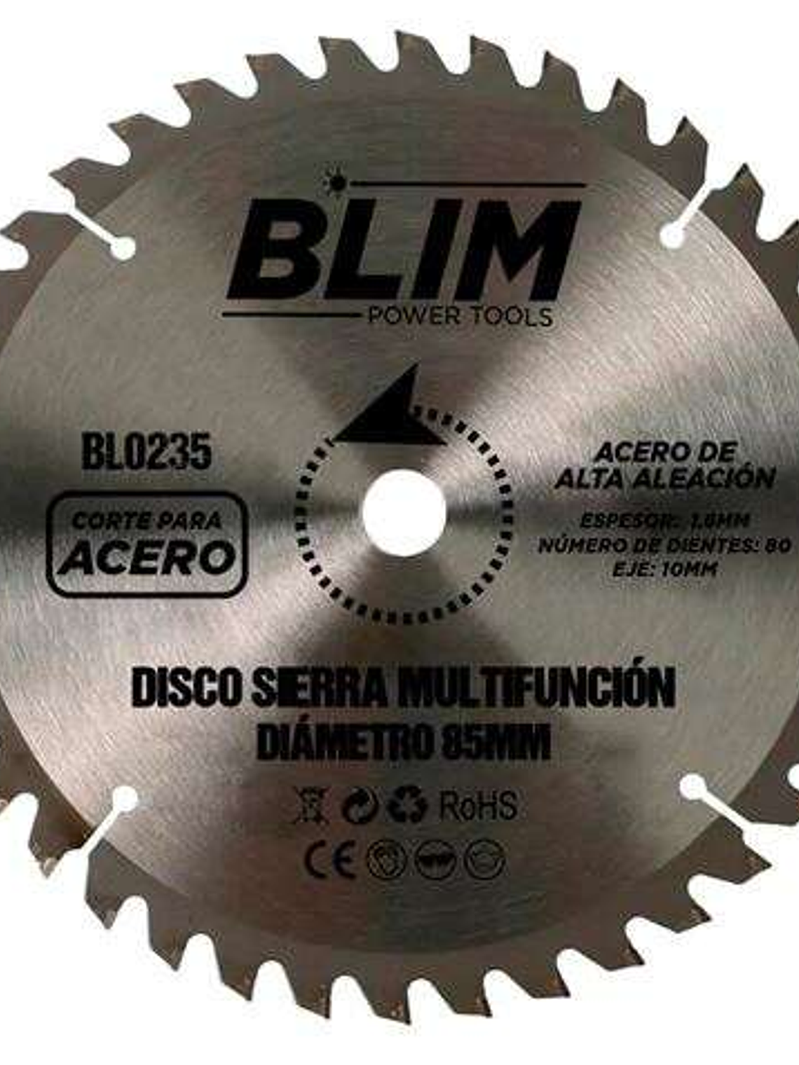Blim Disco Corte de Acero para Sierra Multifuncion 85mm - 80 Dientes con Recubrimiento en Carburo de Tungsteno 1