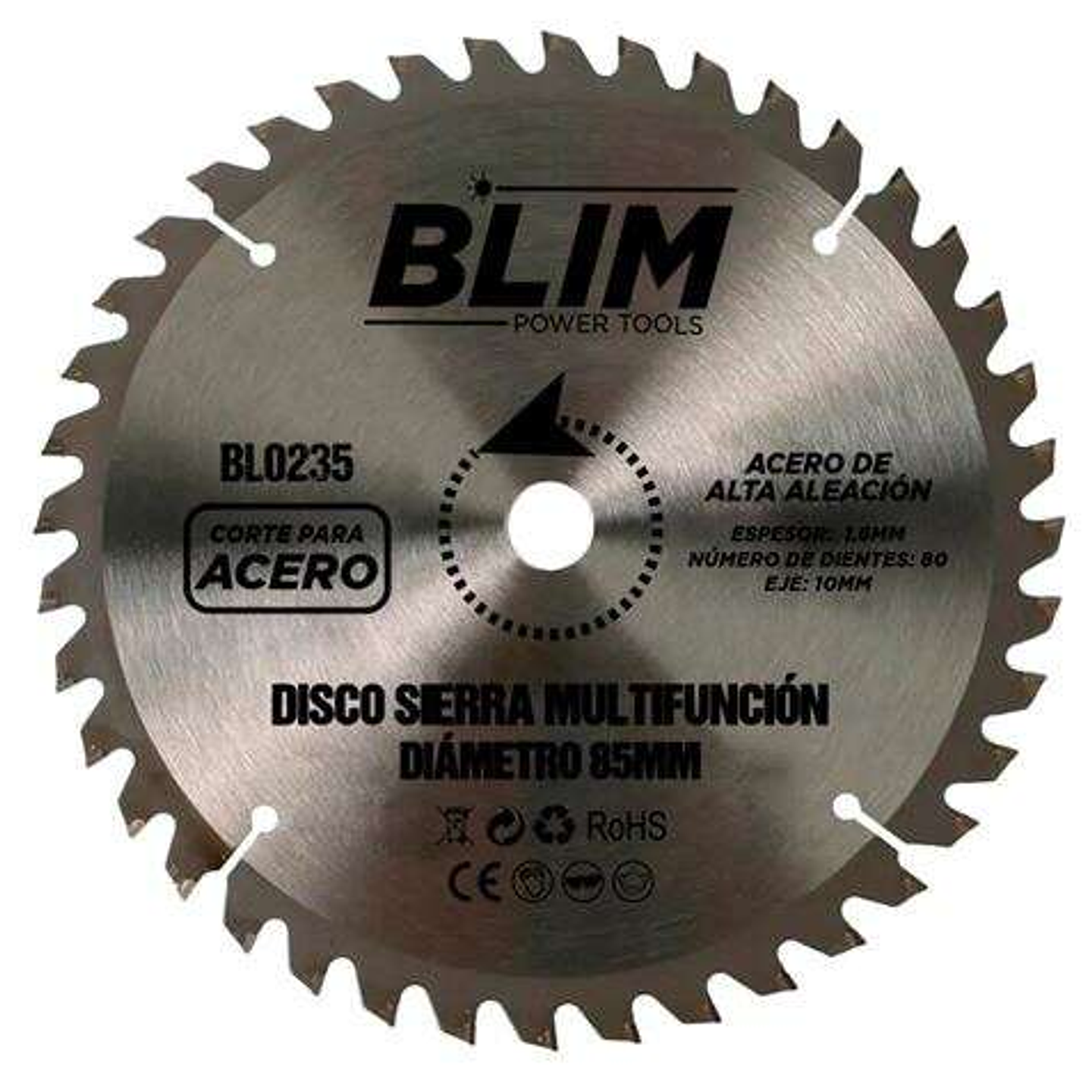 Blim Disco Corte de Acero para Sierra Multifuncion 85mm - 80 Dientes con Recubrimiento en Carburo de Tungsteno 1