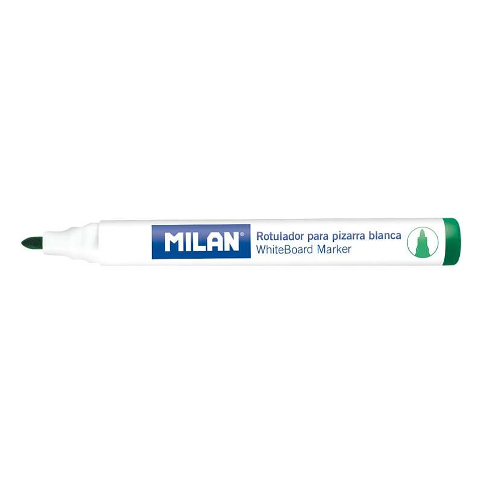 Milan Rotuladores para Pizarra Blanca con Punta Redonda - Punta 4.7 mm - Tinta a Base de Alcohol - Borrable en Seco - Color Verde 1