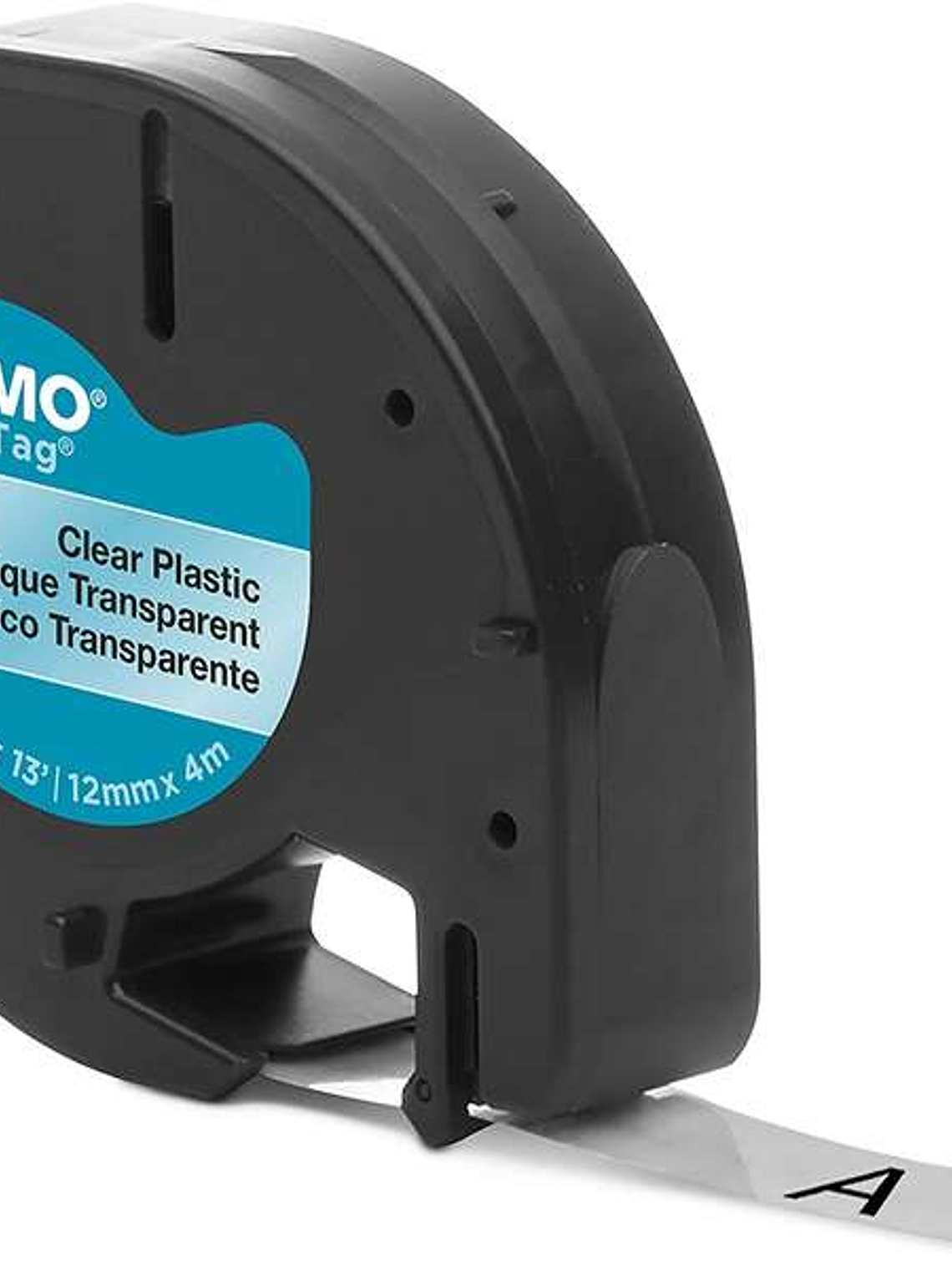 Dymo LetraTag S0721530 Cinta de Etiquetas Original para Rotuladora - Texto negro sobre fondo transparente - Ancho 12mm x 4 metros (12267) 1