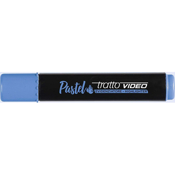 Tratto Video Pastel Marcador Fluorescente - Punta Biselada - Tinta al Agua - Secado Rapido - Color Azul Arandano