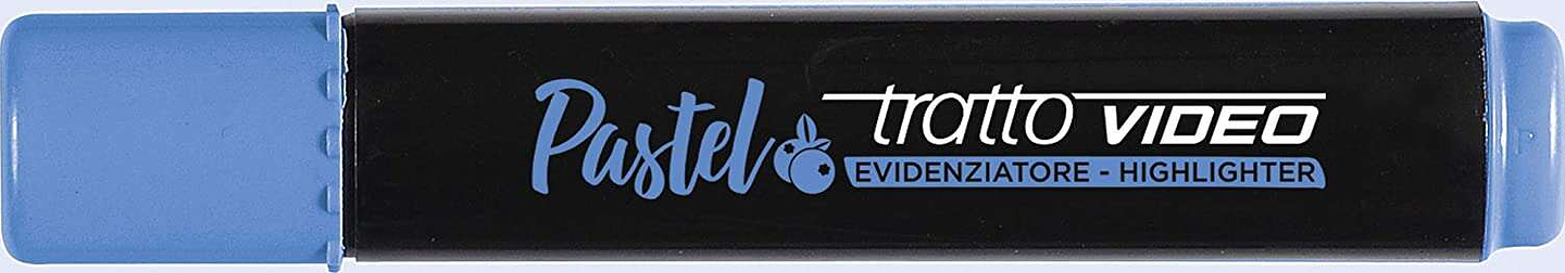 Tratto Video Pastel Marcador Fluorescente - Punta Biselada - Tinta al Agua - Secado Rapido - Color Azul Arandano 1