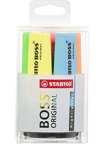 Stabilo Boss 70 Pack de 6 Marcadores Fluorescentes - Practico Cubilete de Escritorio - Trazo entre 2 y 5mm - Recargable - Tinta con Base de Agua - Col