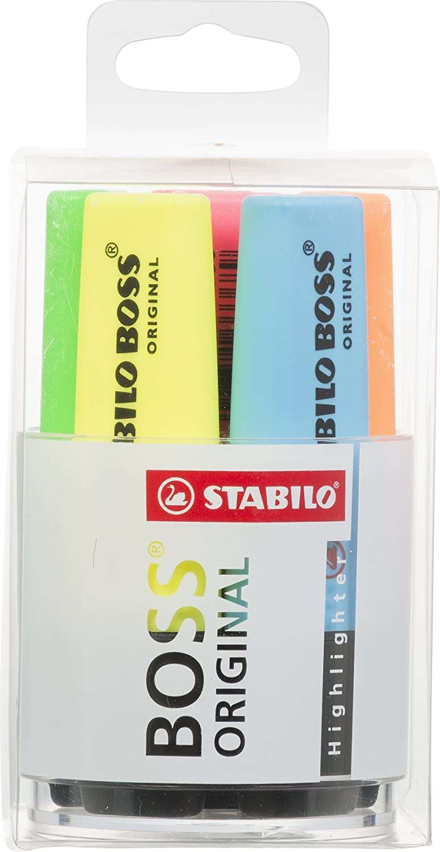 Stabilo Boss 70 Pack de 6 Marcadores Fluorescentes - Practico Cubilete de Escritorio - Trazo entre 2 y 5mm - Recargable - Tinta con Base de Agua - Col 1