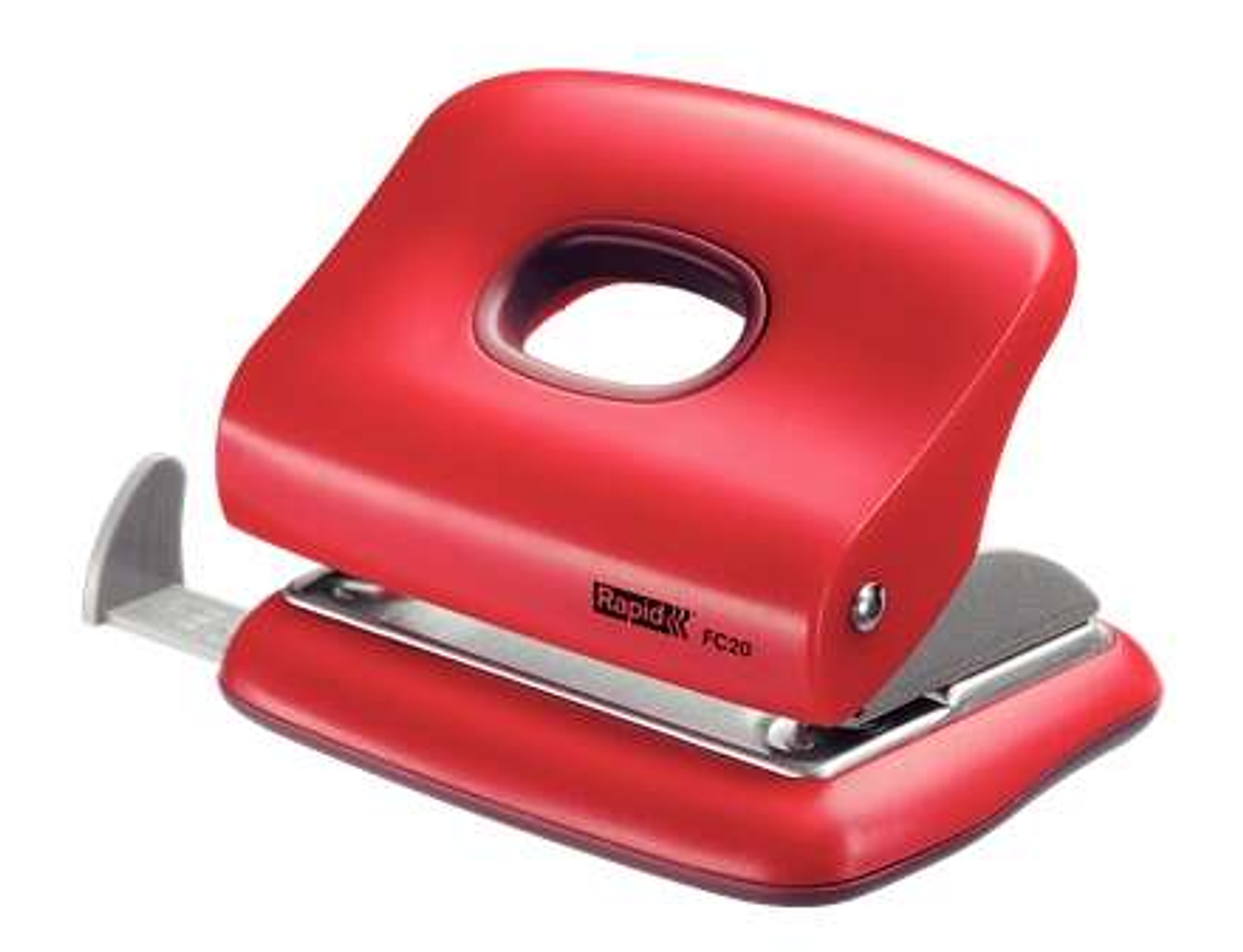 Rapid FC20 Taladro Perforador - Hasta 20 Hojas - Facil Vaciado - Punzones 5.5mm - Color Rojo 1