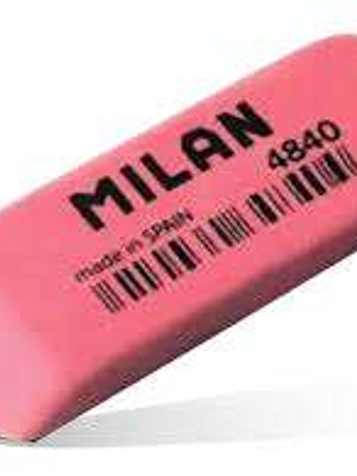 Milan 4840 Goma de Borrar Biselada Flexible - Miga de Pan - Caucho Sintetico - Color Rosa 1