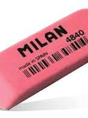 Milan 4840 Goma de Borrar Biselada Flexible - Miga de Pan - Caucho Sintetico - Color Rosa