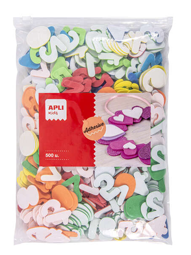 Apli Formas Goma Eva Adhesivas Numeros 500U - Faciles de Pegar - Vistosas - Ideales para Manualidades 1