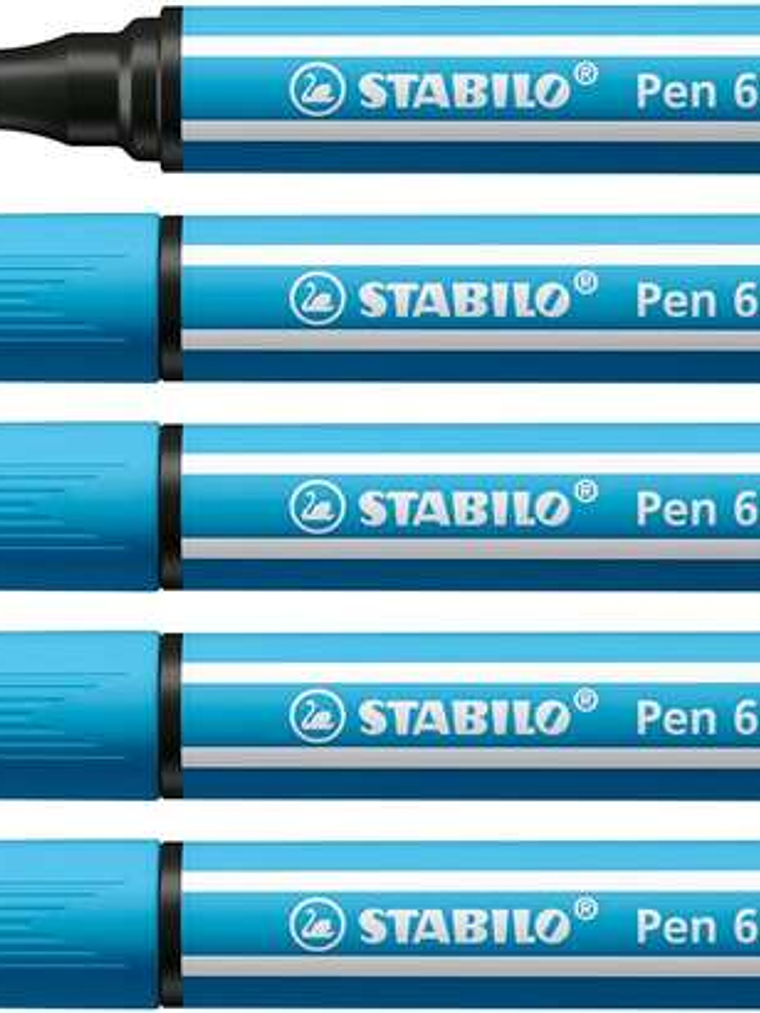Stabilo Pen 68 MAX Rotulador - Punta de Fibra Biselada - Trazo entre 1-5mm aprox. - Tinta a Base de Agua - Color Azul Celeste 1