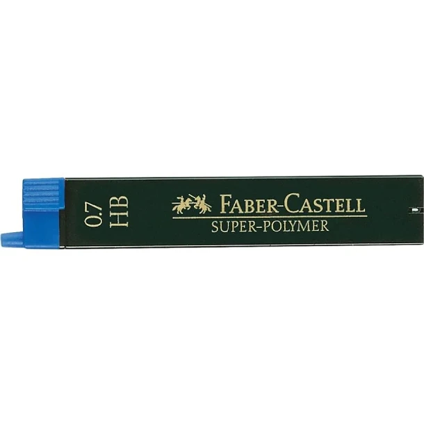Faber-Castell 9067 Pack de 12 Minas Super-Polymer para Portaminas 0.7 HB - Resistentes y Suaves
