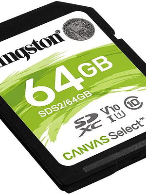 Kingston Tarjeta SDXC 64GB UHS-I Clase 10 100MB/s Canvas Select Plus