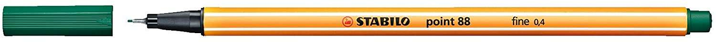 Stabilo Point 88 Rotulador de Punta Fina de Fibra - Trazo de 0.4 mm - Tinta con Base de Agua - Color Verde Pino 1