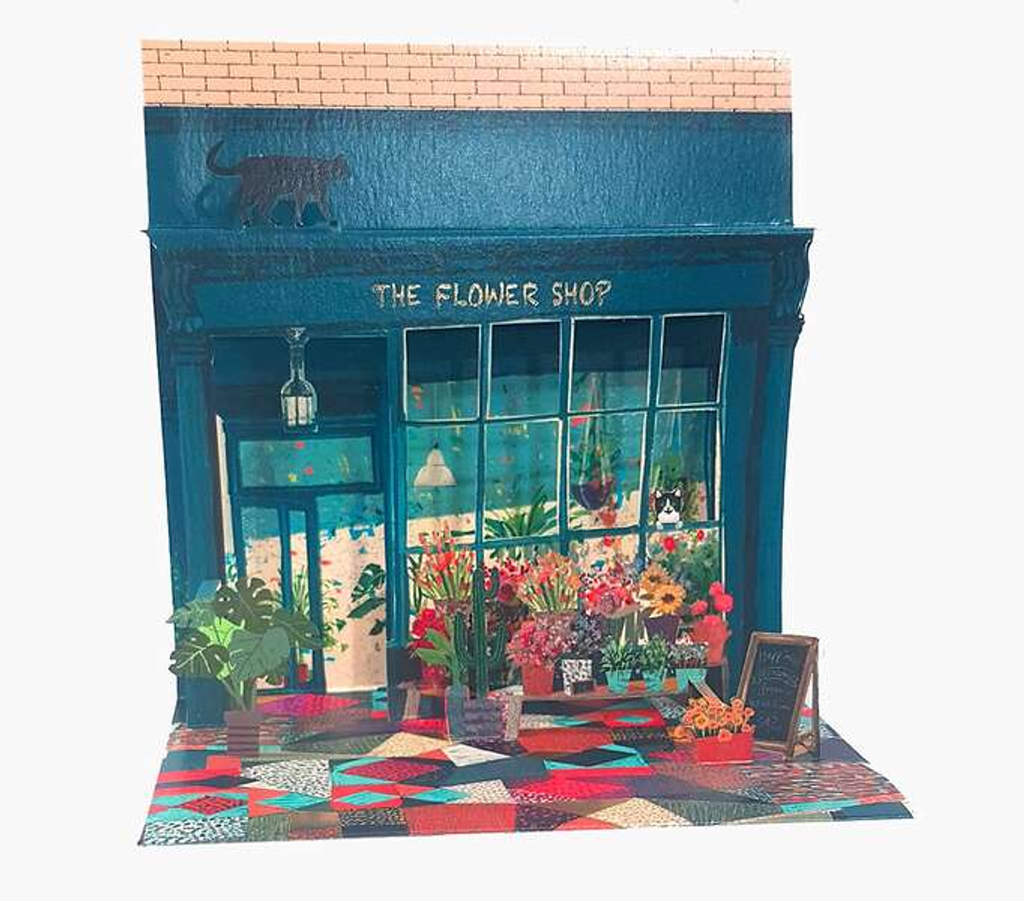 Pictura Tarjeta 3D Pop-Up - 16x16cm - Tematica Floristeria - Embolsada Individualmente - Incluye Sobre Blanco - Papel con Certificacion FSC 1