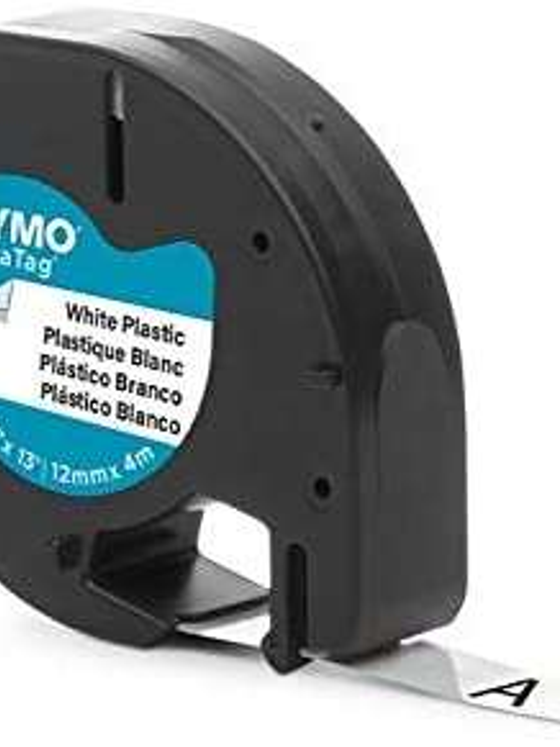 Dymo LetraTag S0721610/S0721660 Cinta de Etiquetas Original para Rotuladora - Texto negro sobre fondo blanco - Ancho 12mm x 4 metros (91201/91221) 1