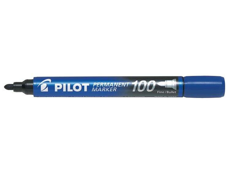 Pilot Rotulador Permanente 100 - Punta Fina de Bala 4,5mm - Trazo 1mm - Color Azul 1