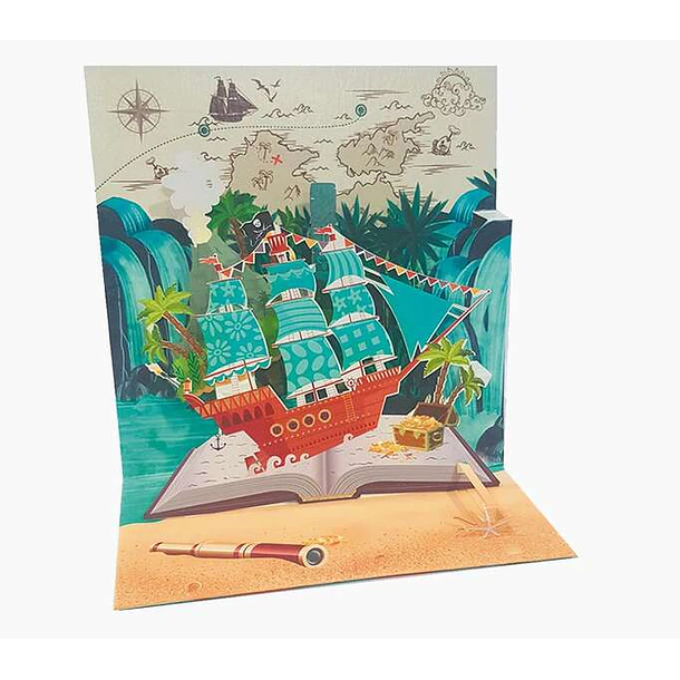 Pictura Tarjeta Felicitacion 3D Pop-Up - Laminas - Purpurina - Relieve - Cortes Laser - 16x16cm - Incluye un Sobre Blanco y Envoltorio en Papel de Cel