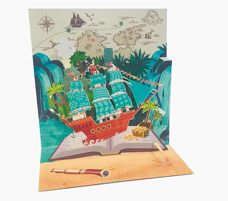 Pictura Tarjeta Felicitacion 3D Pop-Up - Laminas - Purpurina - Relieve - Cortes Laser - 16x16cm - Incluye un Sobre Blanco y Envoltorio en Papel de Cel 1