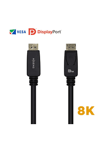 Aisens Cable Displayport Certificado V1.4 8K@60hz - DP/M-DP/M - 3.0m - Color Negro