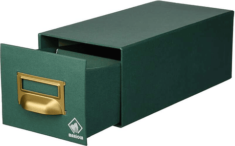 Mariola Fichero Carton Forrado en Geltex Nº1 para 500 Fichas - Medidas 125x95x250mm - Resistente y Duradero - Color Verde