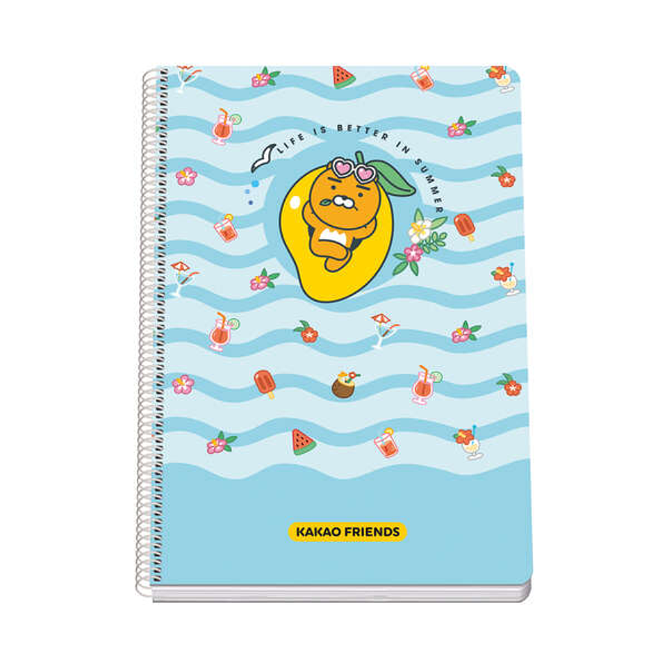 Dohe Kakao Friends Summer Holiday Cuaderno Espiral Tapa Rigida - Tamaño Folio de 80 Hojas 90gr - Hojas con Cuadricula 4mm 1
