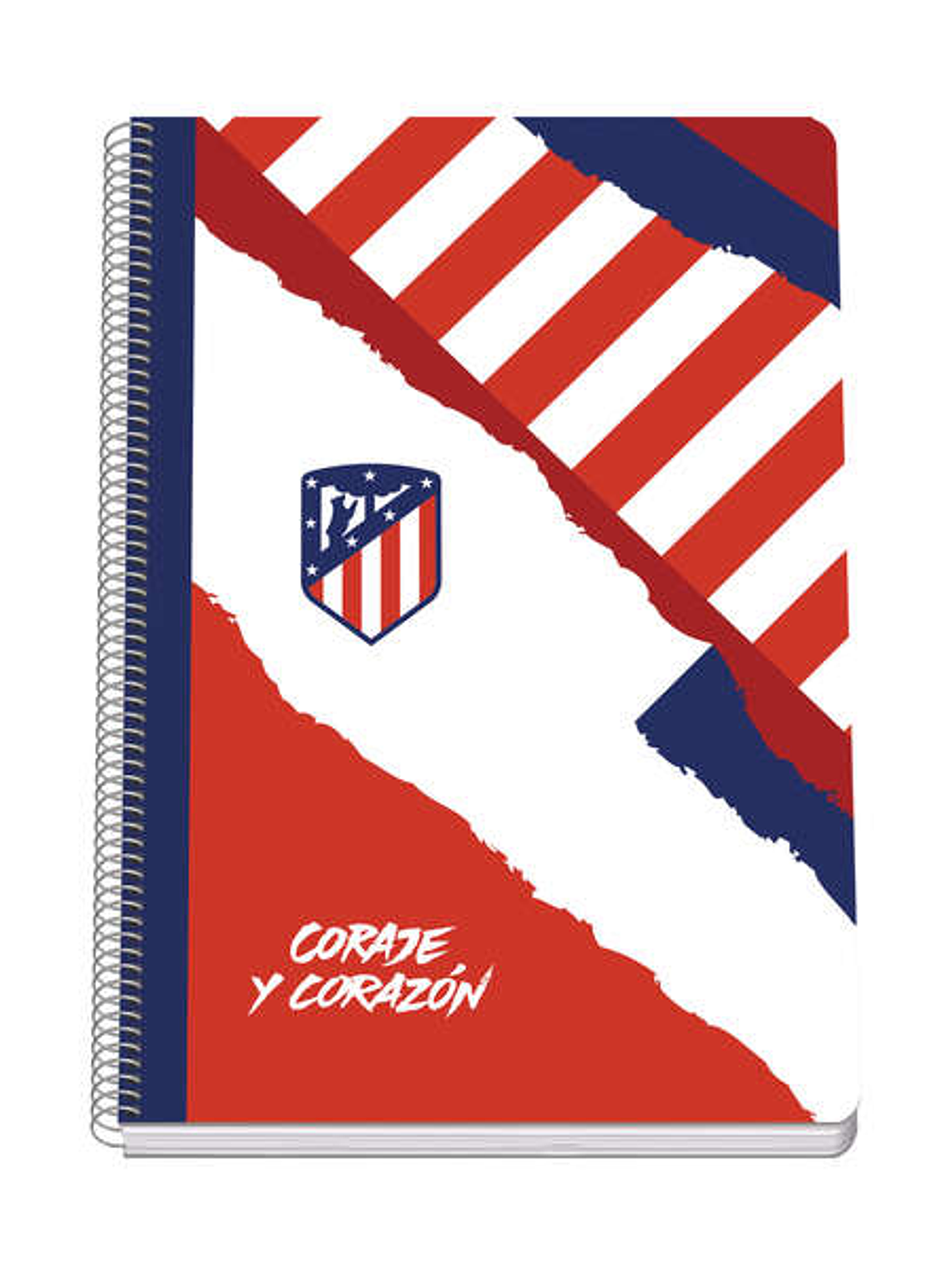 Dohe Atletico de Madrid Coraje y Corazon Cuaderno Espiral Tapa Rigida - Tamaño Folio de 80 Hojas 90gr - Hojas con Cuadricula 4mm 1