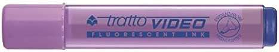 Tratto Video Marcador Fluorescente - Punta Biselada - Tinta Base de Agua - Secado Rapido - Color Lila Fluorescente 1