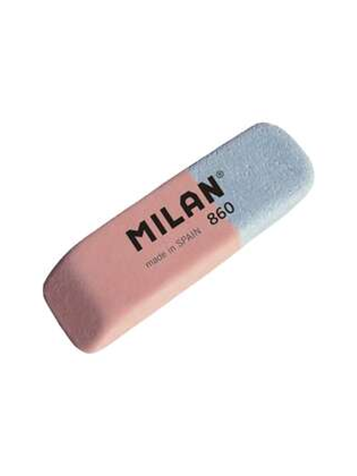 Milan 860 Goma de Borrar Biselada - Doble Uso - Flexible - Miga de Pan - Caucho - Color Rosa/Azul 1