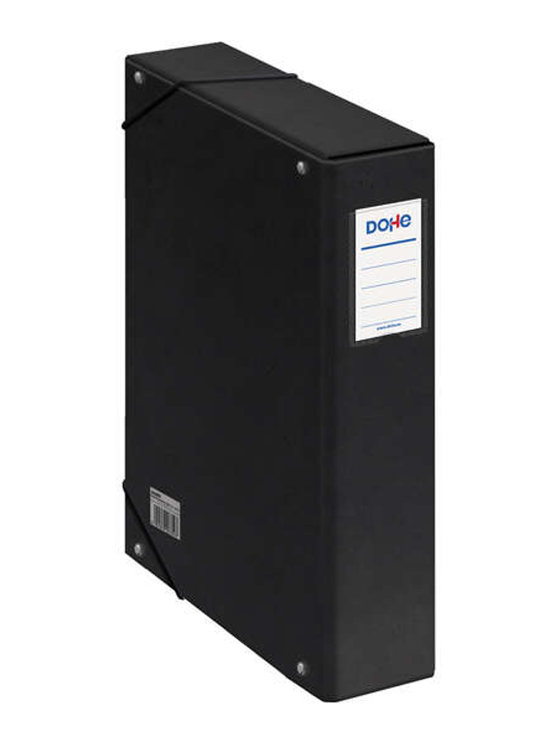 Dohe Caja para Proyectos Lomo 7cm - Carton Forrado con Papel Impreso y Plastificado - Cierre con Gomas - Color Negro 1