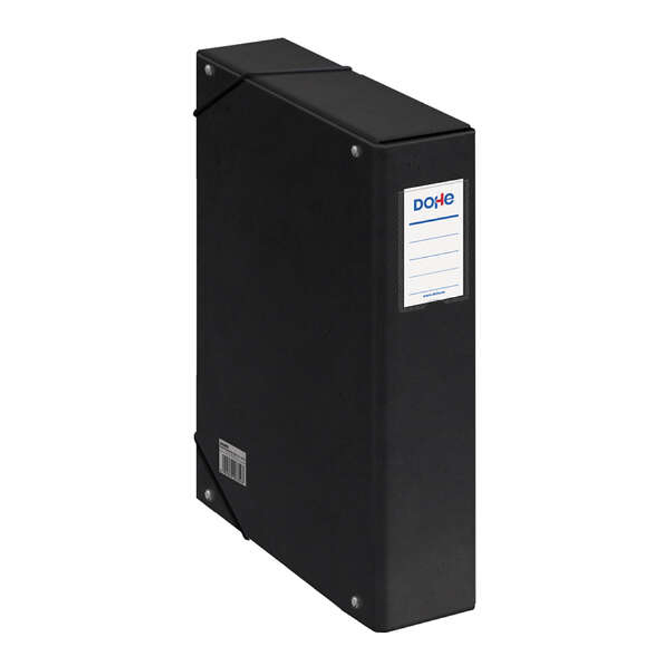 Dohe Caja para Proyectos Lomo 7cm - Carton Forrado con Papel Impreso y Plastificado - Cierre con Gomas - Color Negro 1