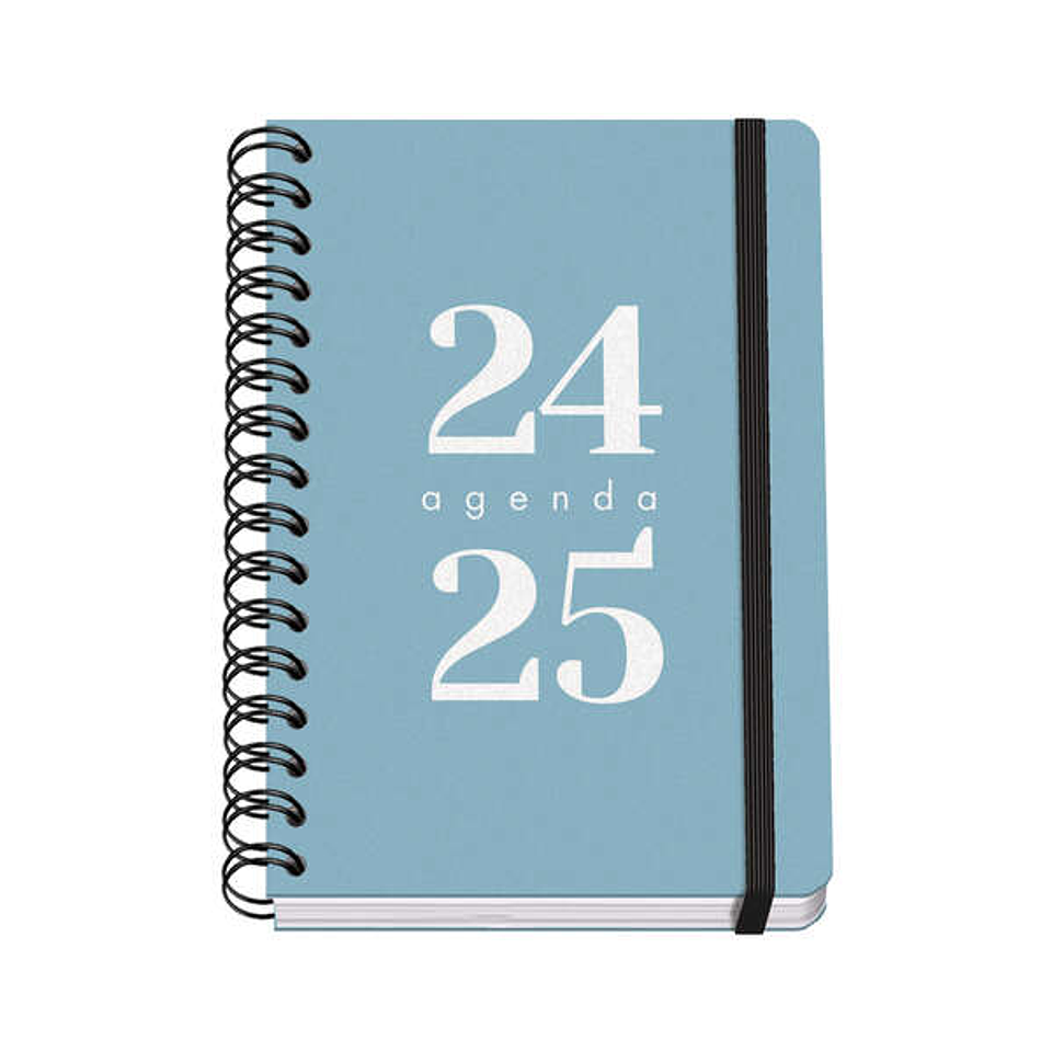 Dohe Grammar Agenda Escolar Espiral A5 - Semana Vista - Papel 80g/m2 - Cubierta de Polipropileno - Cierre de Goma Elastica - Tamaño 15x21cm - Color Az 1