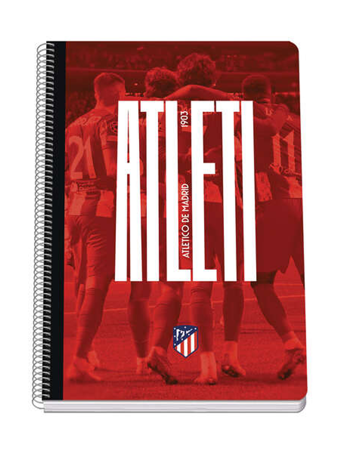 Dohe Atletico de Madrid Atleti Cuaderno Espiral Tapa Rigida - Tamaño Folio de 80 Hojas 90gr - Hojas con Cuadricula 4mm 1