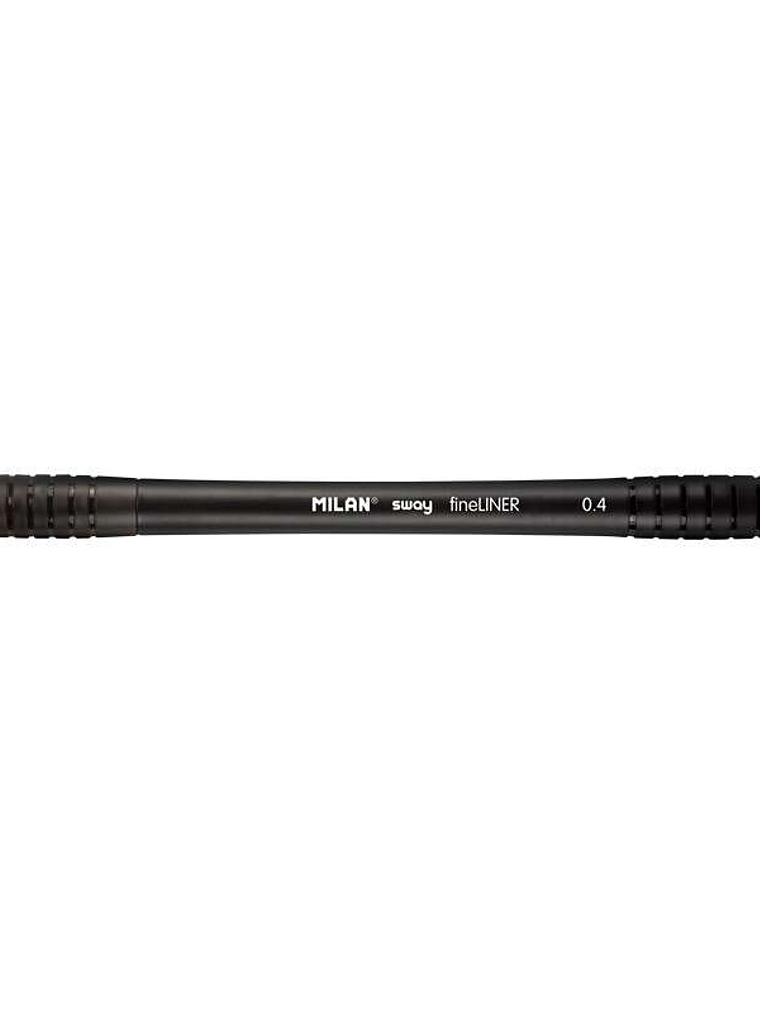 Milan Sway Fineliner Rotulador - Punta Fina 0.4mm - Ergonomico - Tinta al Agua - Color Negro 1