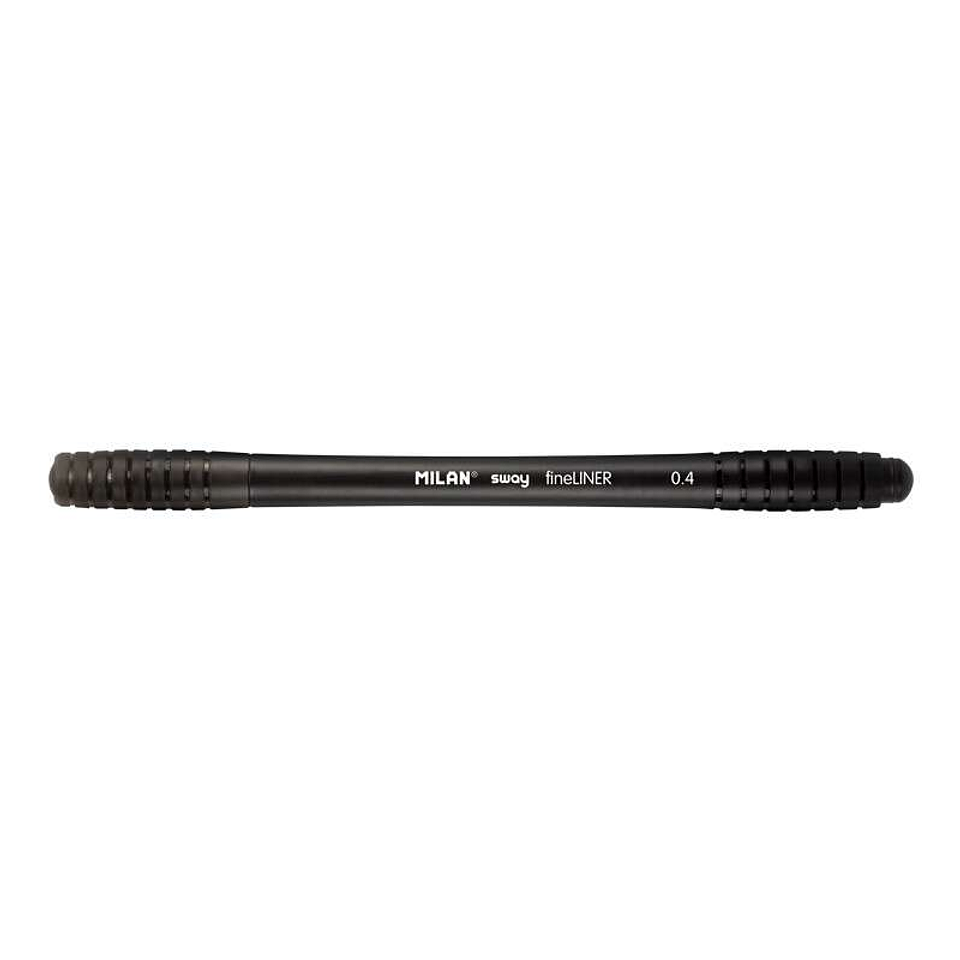 Milan Sway Fineliner Rotulador - Punta Fina 0.4mm - Ergonomico - Tinta al Agua - Color Negro 1