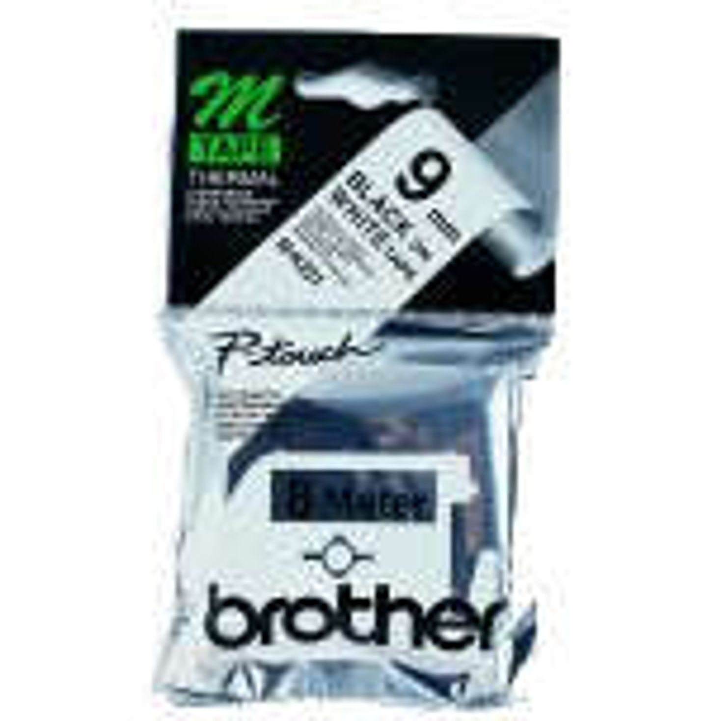 Brother MK221BZ Cinta No Laminada Original de Etiquetas - Texto Negro sobre Fondo Blanco - Ancho 9mm x 8 metros 1