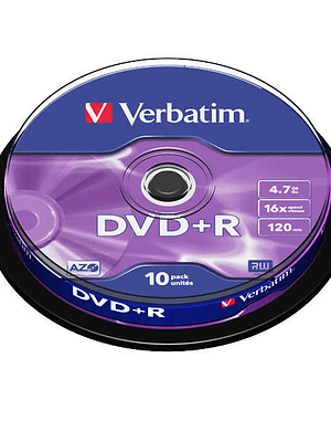 Verbatim DVD+R 16x 4.7GB (Tarrina 10 Uds)