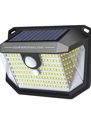 Elbat Aplique Solar LED 150lm con 3 Caras de Iluminacion - Sensor de Movimiento - Panel Solar Integrado 5.5V, 0.33W - Bateria 3.7V, 1200mAh